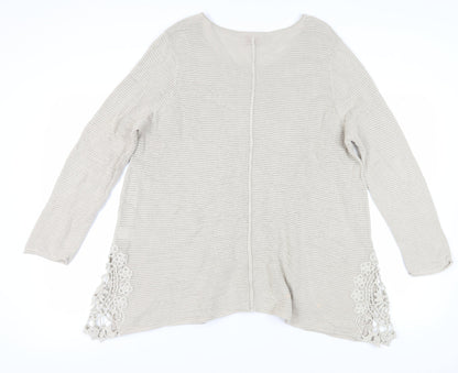 Womens UK Size L Together Beige Cardigan Jumper