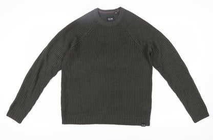 Only & Sons Men’s Green Chunky-Knit Pullover Jumper M
