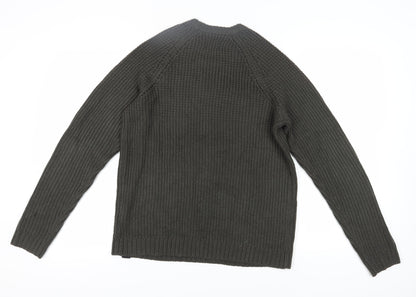 Only & Sons Men’s Green Chunky-Knit Pullover Jumper M