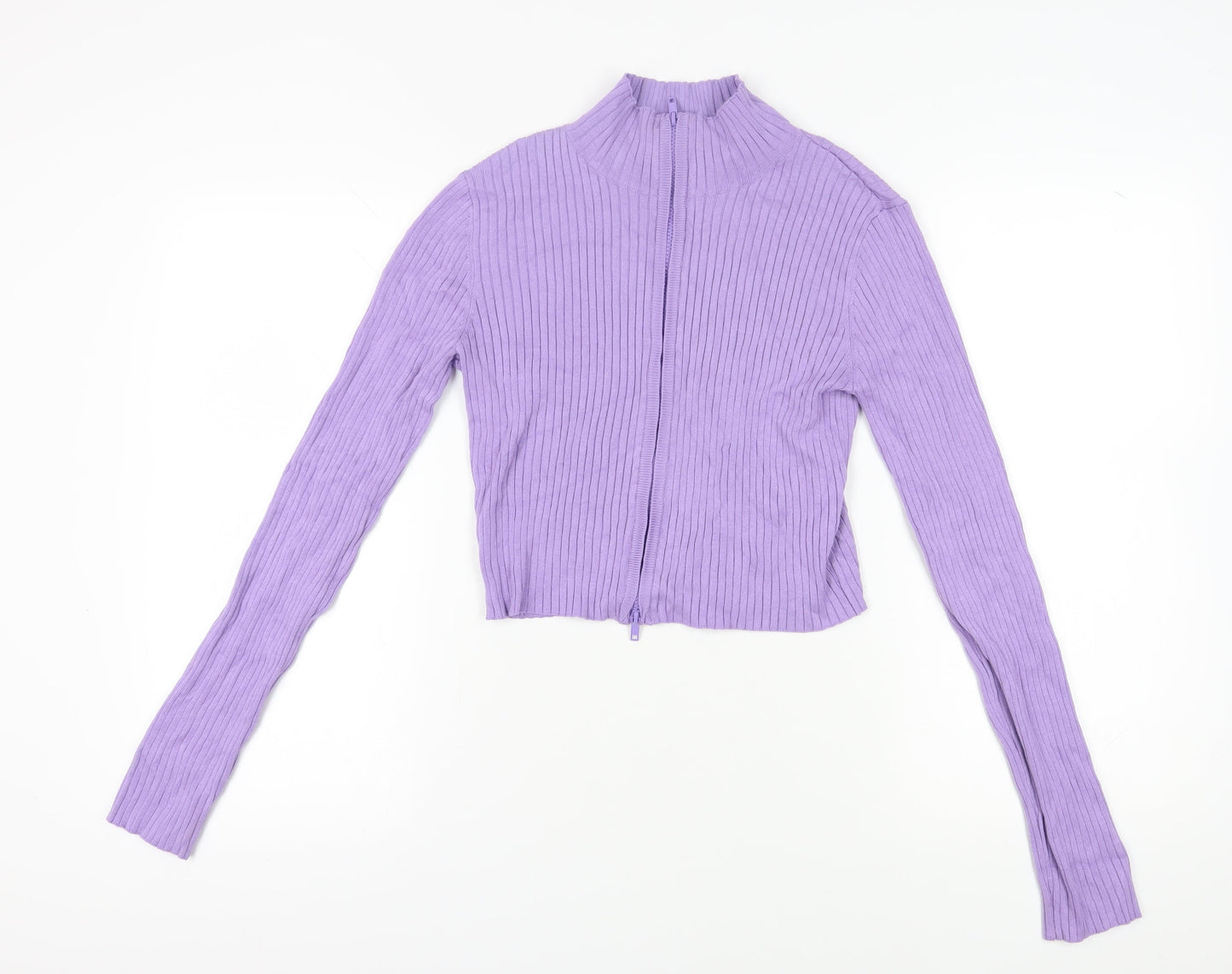 Womens UK Size M Monki Purple Cropped Blouse