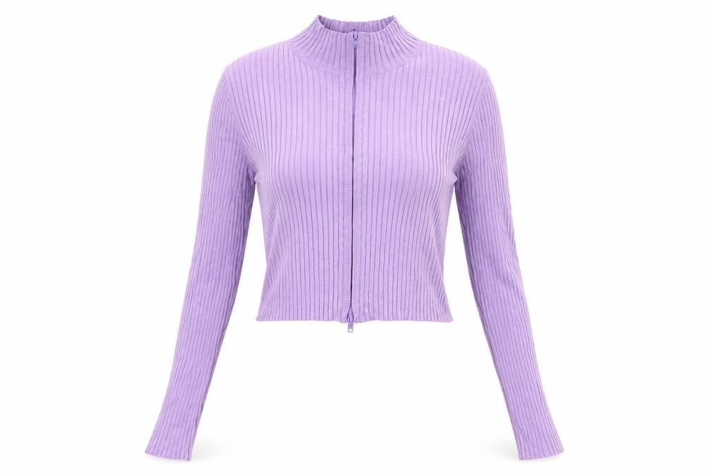Womens UK Size M Monki Purple Cropped Blouse