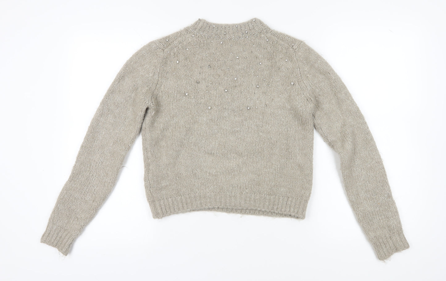 Womens UK Size S Zara Beige Pullover Jumper