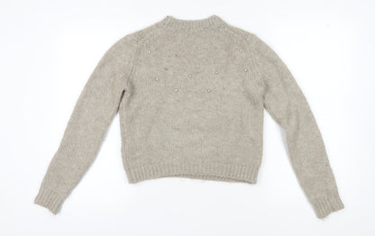 Womens UK Size S Zara Beige Pullover Jumper