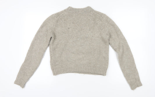Womens UK Size S Zara Beige Pullover Jumper
