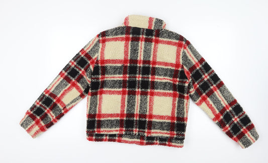 Jacqueline de Yong Women's Plaid Puffer Jacket L Multicoloured