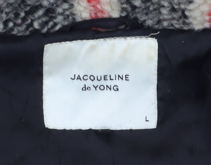 Jacqueline de Yong Women's Plaid Puffer Jacket L Multicoloured