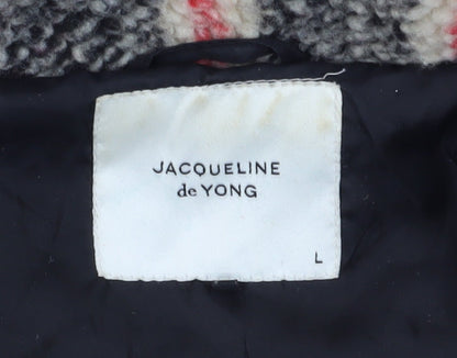 Jacqueline de Yong Women's Plaid Puffer Jacket L Multicoloured