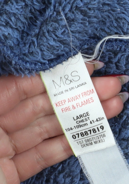 Mens UK Size L Marks and Spencer Blue Pullover Sweatshirt