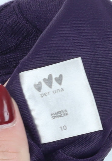 Marks and Spencer Womens Purple Pleated Skirt Size 10