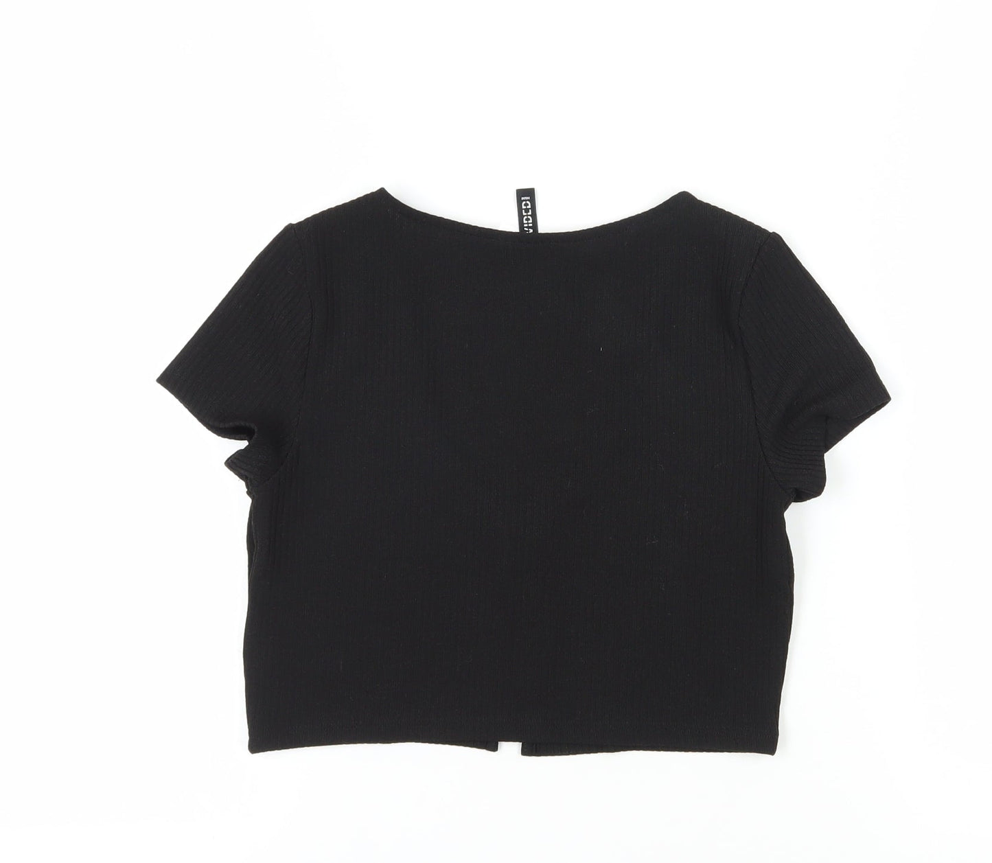Womens UK Size S H&M Black Cropped T-Shirt