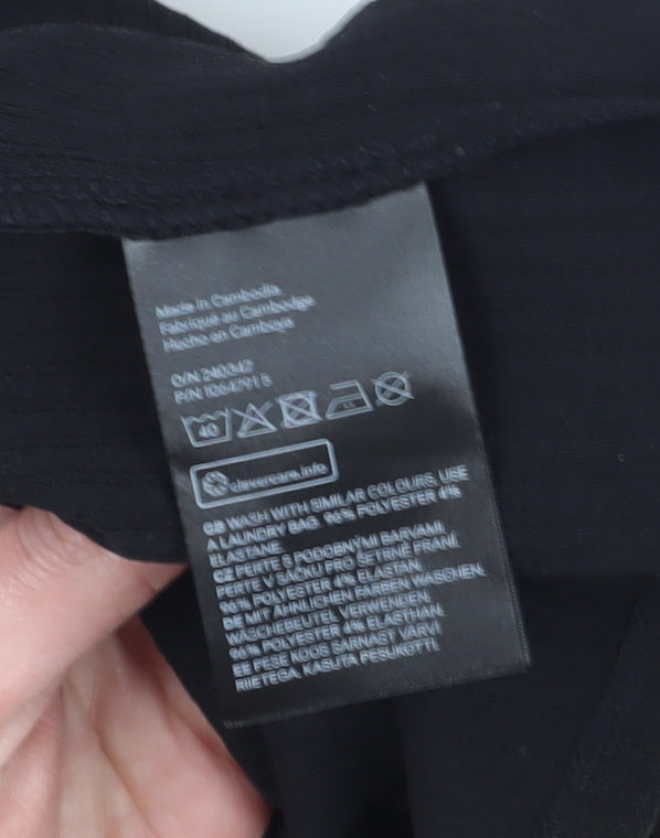 Womens UK Size S H&M Black Cropped T-Shirt