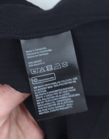 Womens UK Size S H&M Black Cropped T-Shirt