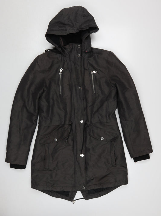 Womens UK Size 8 Marks and Spencer Black Parka Coat