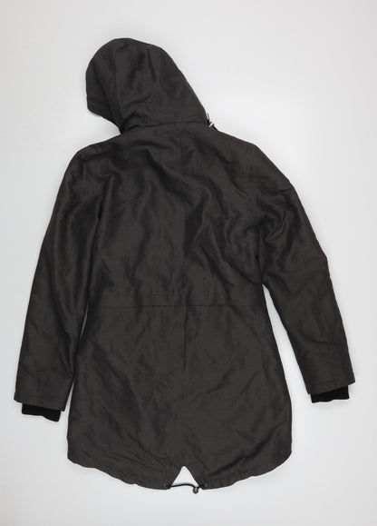 Womens UK Size 8 Marks and Spencer Black Parka Coat