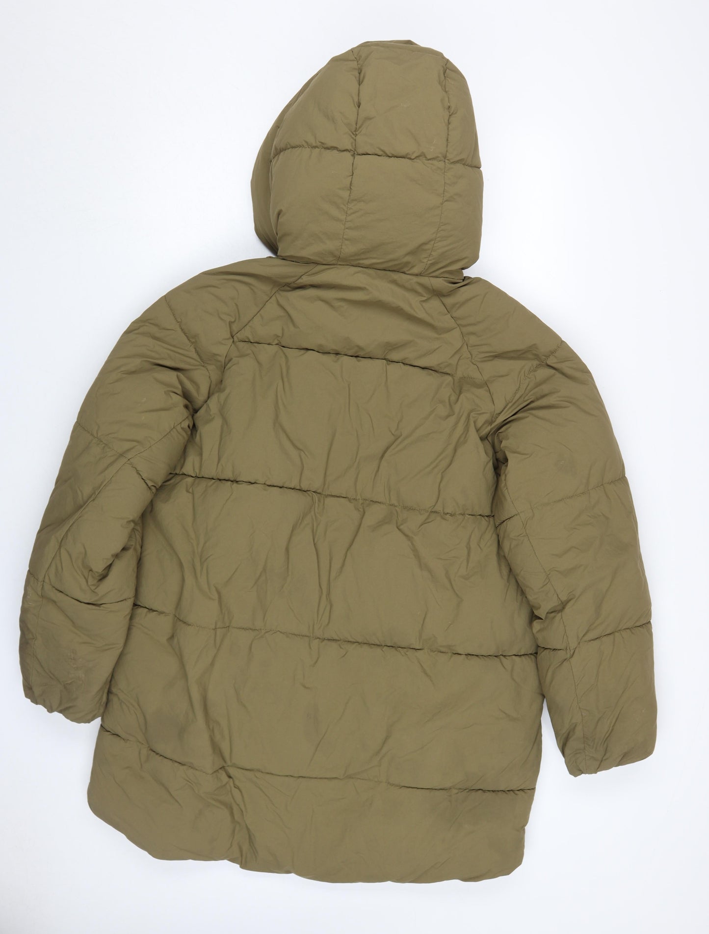 Zara Men's Green XS Puffer Jacket with Hood