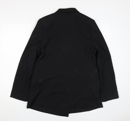 H&M Black Double-Breasted Blazer M Unisex Adults
