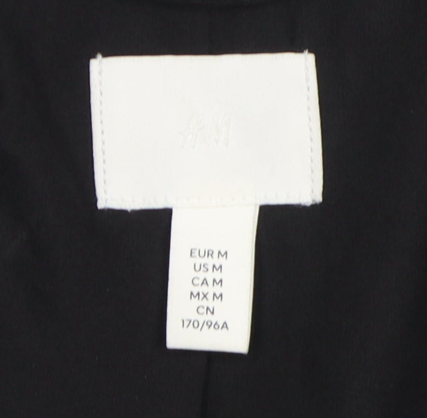 H&M Black Double-Breasted Blazer M Unisex Adults