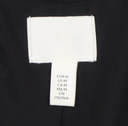 H&M Black Double-Breasted Blazer M Unisex Adults