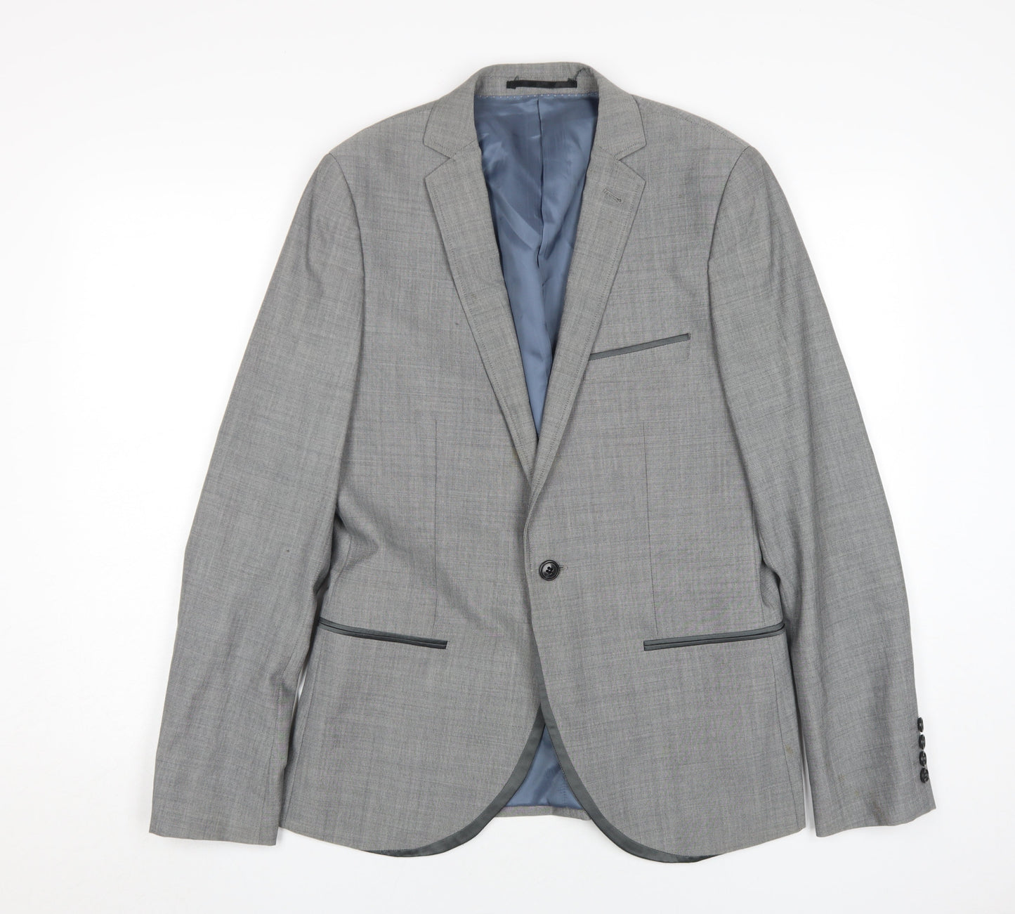 Mens UK Size 38 Topman Regular Grey Suit Jacket