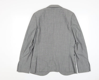 Mens UK Size 38 Topman Regular Grey Suit Jacket