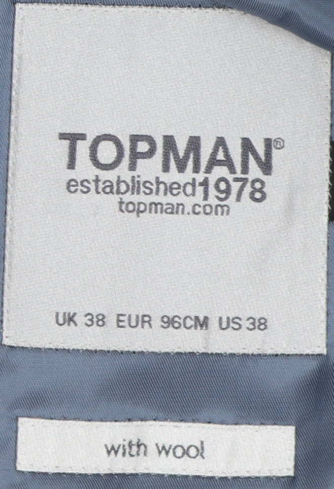 Mens UK Size 38 Topman Regular Grey Suit Jacket
