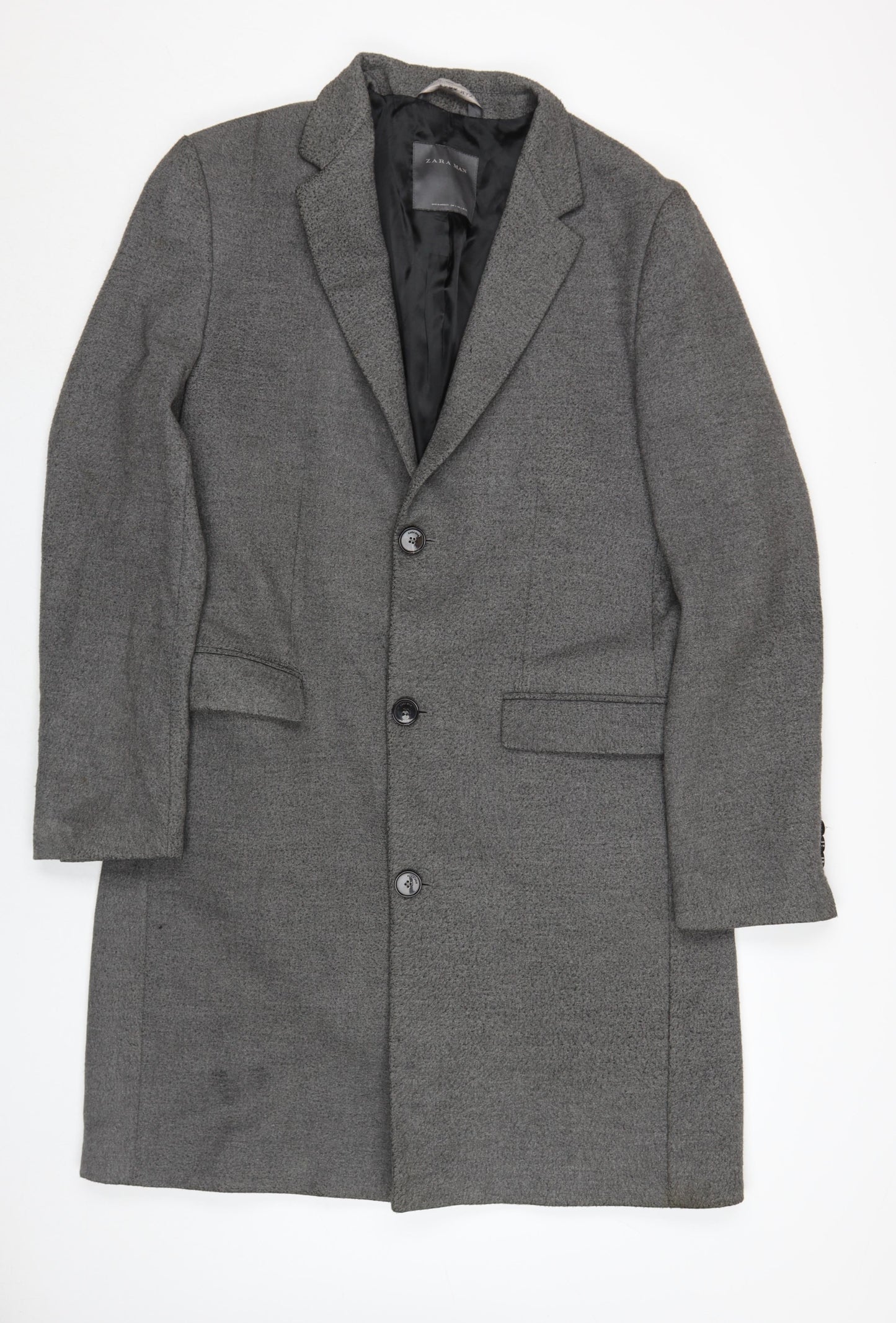 Zara Men Grey Mid-Length Coat L