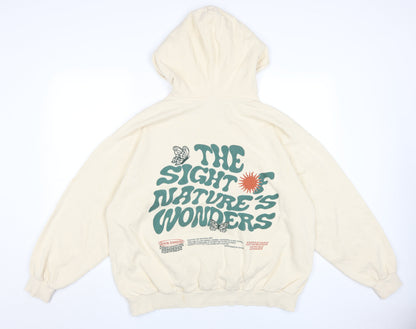 Teens UK Size M Pull&Bear Ivory Pullover Hoodie