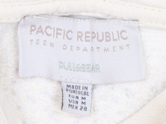 Teens UK Size M Pull&Bear Ivory Pullover Hoodie