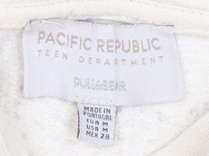 Teens UK Size M Pull&Bear Ivory Pullover Hoodie