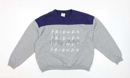Unisex Adults UK Size M Friends Grey Pullover Sweatshirt