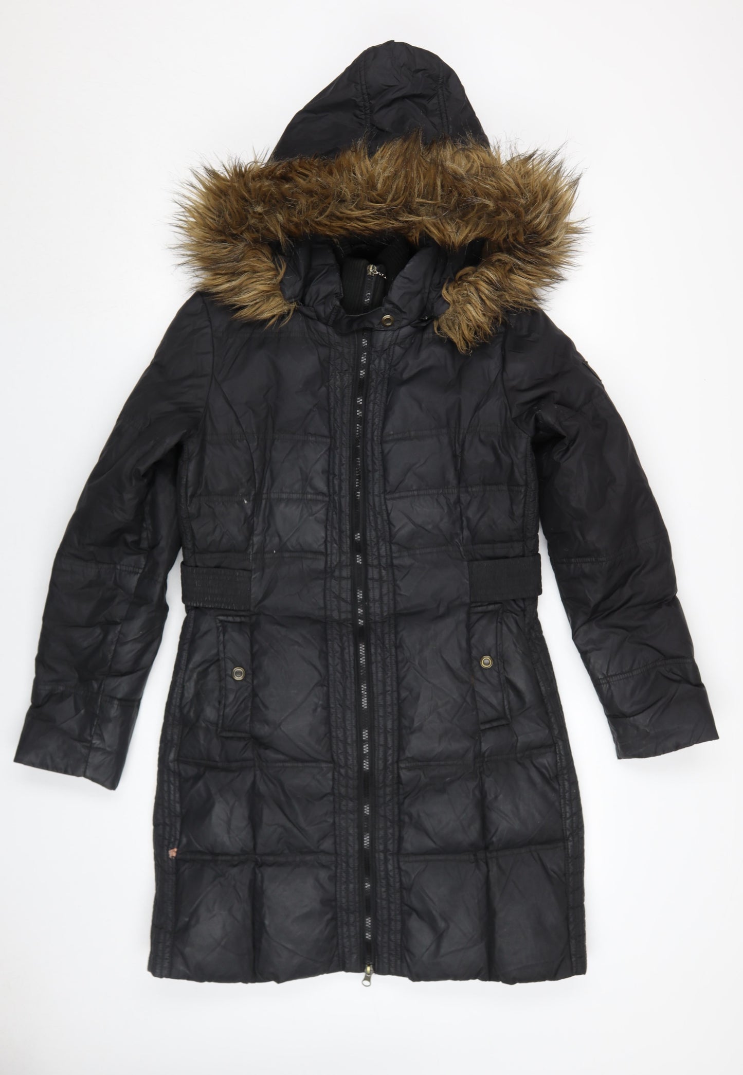 Womens UK Size S Larry Levine Black Puffer Jacket
