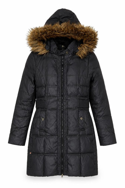 Womens UK Size S Larry Levine Black Puffer Jacket