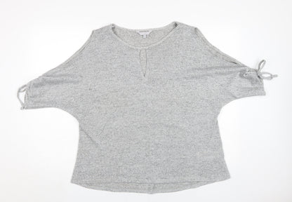 Womens UK Size 16 Red Herring Grey Basic T-Shirt
