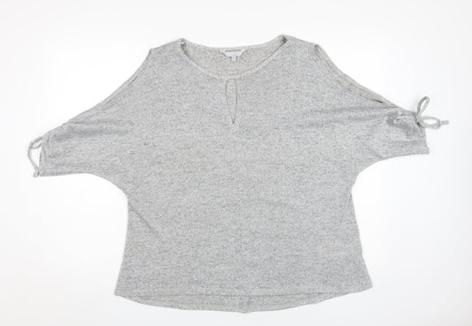 Womens UK Size 16 Red Herring Grey Basic T-Shirt