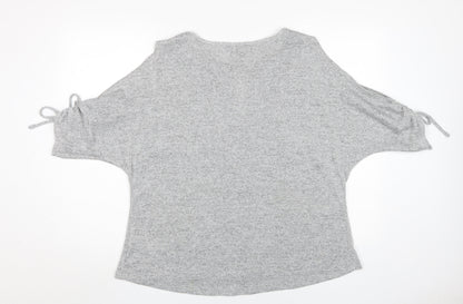 Womens UK Size 16 Red Herring Grey Basic T-Shirt
