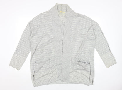 GAP Women's Grey Striped Cardigan L Casual