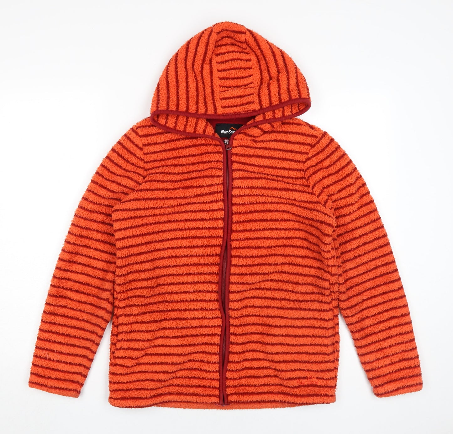 Peter Storm Girls Orange Striped Hooded Jacket 13 Years