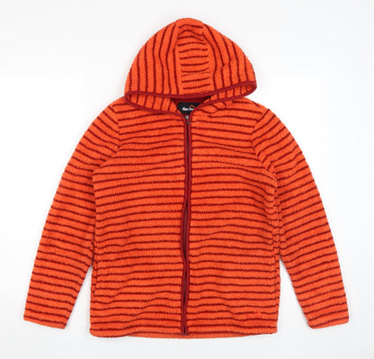 Peter Storm Girls Orange Striped Hooded Jacket 13 Years