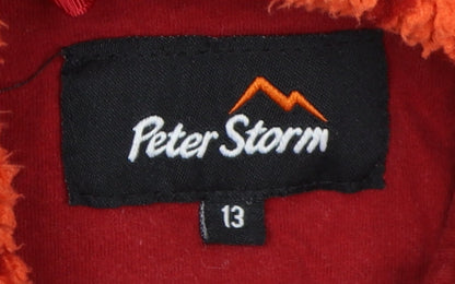 Peter Storm Girls Orange Striped Hooded Jacket 13 Years