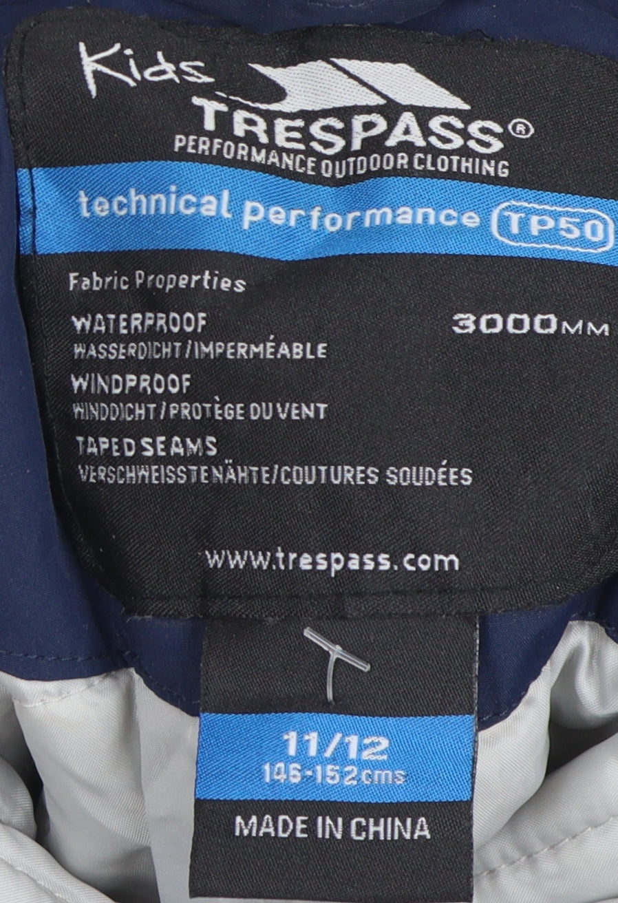 Trespass Boys Blue Waterproof Puffer Jacket 11-12 Years