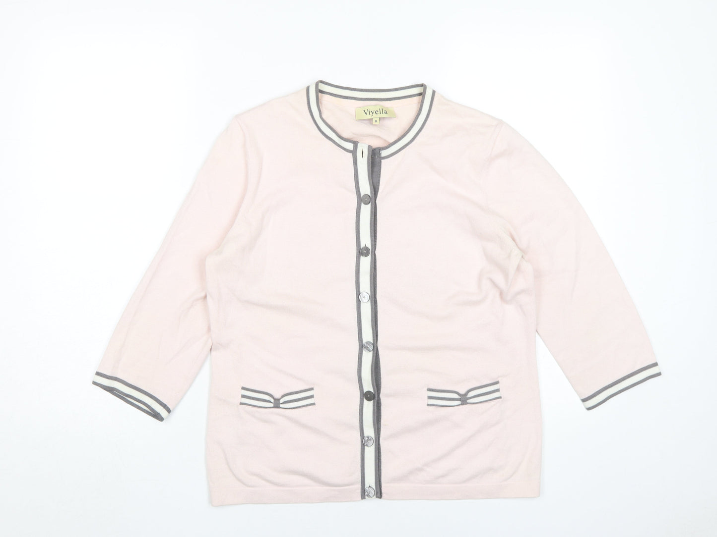 Womens UK Size M Viyella Pink Cardigan Jumper