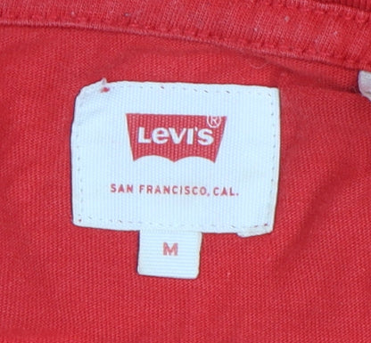 Levi's Men's Red Medium Cotton Crew Neck T-Shirt