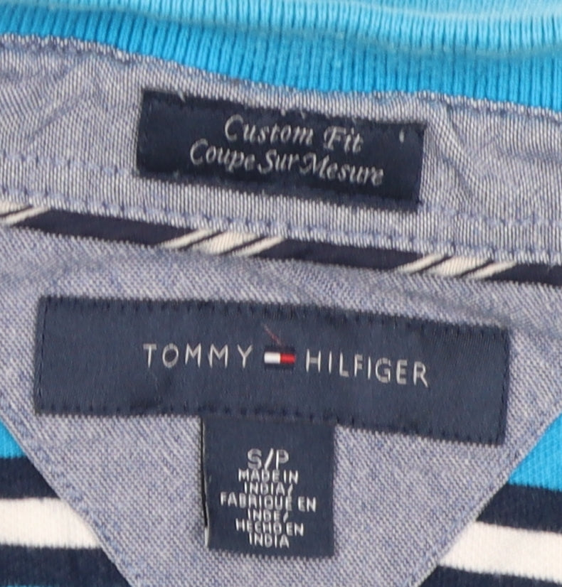Tommy Hilfiger Men's Blue Striped Polo Shirt, Size S