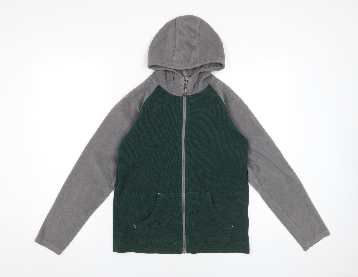 Mountain Warehouse Boys Full Zip Hoodie Green Grey 11-12 Years