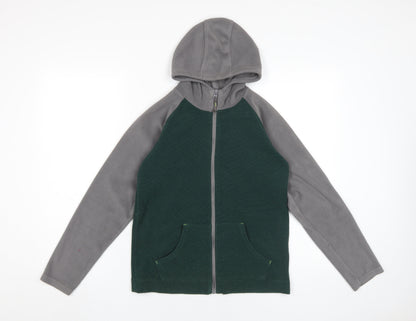 Mountain Warehouse Boys Full Zip Hoodie Green Grey 11-12 Years
