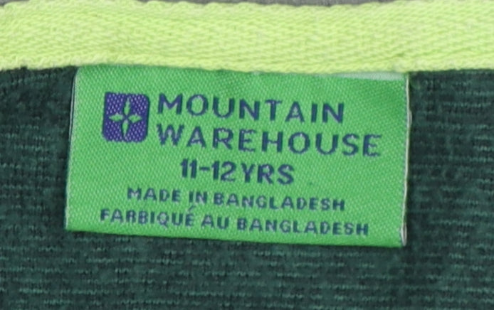 Mountain Warehouse Boys Full Zip Hoodie Green Grey 11-12 Years