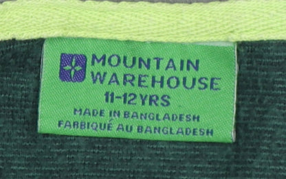 Mountain Warehouse Boys Full Zip Hoodie Green Grey 11-12 Years