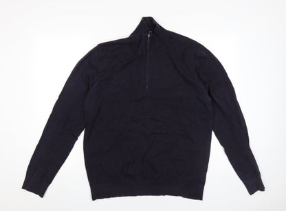 French Connection Men's Black 1/2 Zip Jumper L