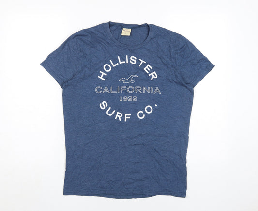 Unisex Adults UK Size S Hollister Blue Basic T-Shirt
