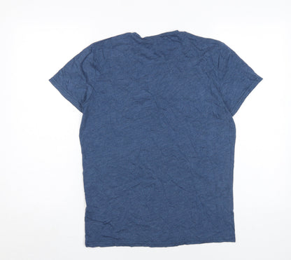 Unisex Adults UK Size S Hollister Blue Basic T-Shirt